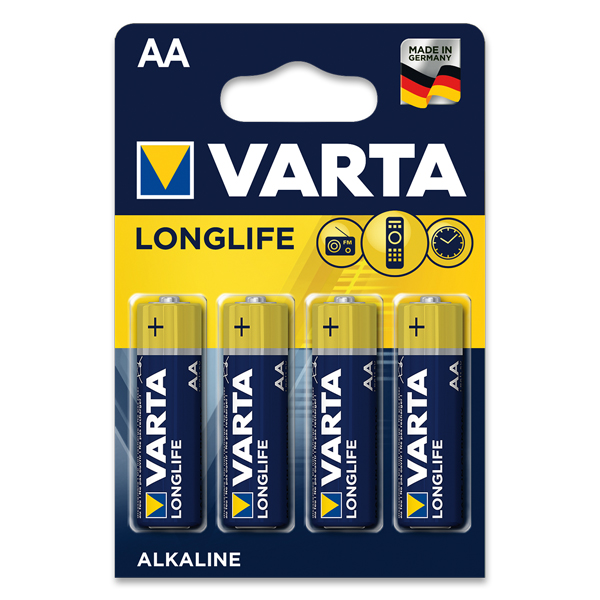 Baterie alkalické Varta Longlife AA 4ks